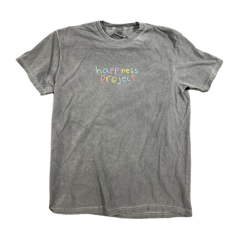 Comfort Colors Happiness Project Gray Graphic T-Shirt Mens Medium Mental Health